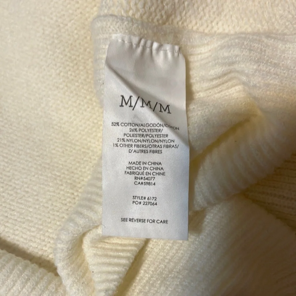 Women's Cream V-Neck Sweater - Picture 5 of 9